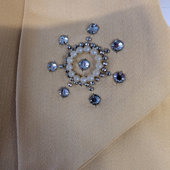 Vintage 1940s Swing Coat Goldenrod Open Front Side pocket Shoulder pads Size M - Picture 3 of 6